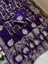 Purple Colour Jk 366 Viscose Silk Fabric Border Saree 